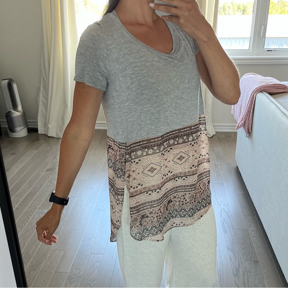 Gray Patterned T-Shirt